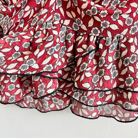 BA&SH Billy Ruched Floral Dress | Bordeaux | Size US 6 | Good Condition 🌸💕 - Picture 12 of 16